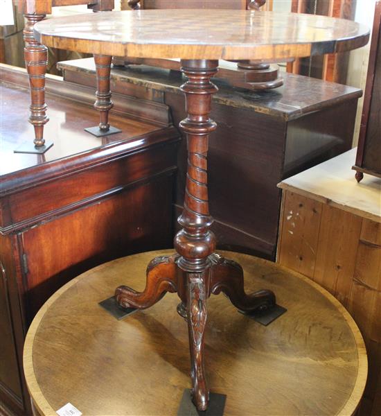 Victorian circular rosewood chess top tripod table